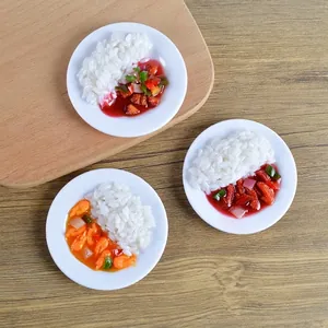 Miniature Food Model Simulation Rice Bowl Dollhouse Kitchen Accessories PVC Plastic Realistic Craft Decoration Play Food