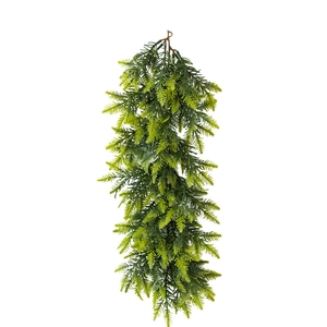 Faux cedar garland Christmas hanging decoration with natural green gradient for festive decor
