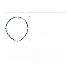 Specifications for blue stone beaded necklace made of copper with 45cm length detail