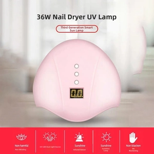Details der rosa UV-LED-Nagellampe mit digitalem Timer-Display und 36W Doppel-Lichtquelle