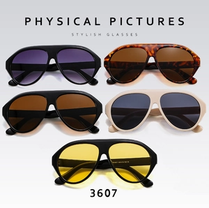 Détails de lunettes de soleil aviateur surdimensionnées en cinq couleurs tendance