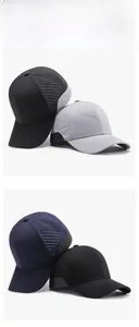 Detail view of laser-cut ventilation holes on multi-color breathable baseball caps