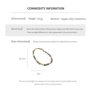 Macro shot showing necklace measurements and dimensions for the rhinestone jewelry set