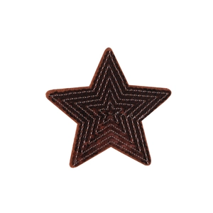 Star-shaped sequin embroidered patch in dark brown for clothing and hat accessories