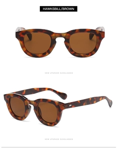 Dual view of vintage tortoiseshell sunglasses with brown lenses and rounded frame