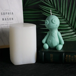 Voodoo Doll Silicone Mold For Candle Making DIY Resin Soap Halloween Spooky Doll Shape Crafting Tool Handmade