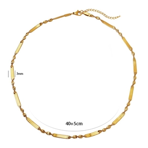 3mm wide twisted gold blade snake chain necklace with 40+5cm adjustable length