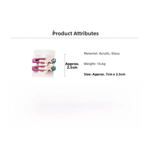 Detail view of purple star hair clip set with acrylic texture and metal duckbill grip