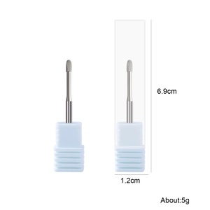 Professional alloy nail drill bit for cuticle removal with plastic base dimensions 6.9x1.2cm