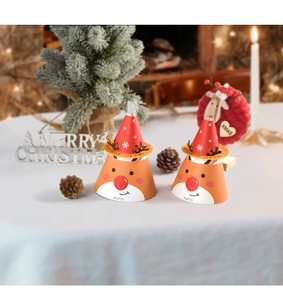 Détails de chapeaux de Noël en forme de renne avec bois 3D pour décoration de fête