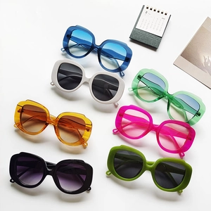 Chic irregular large frame sunglasses for women in multiple colors with high fashion style