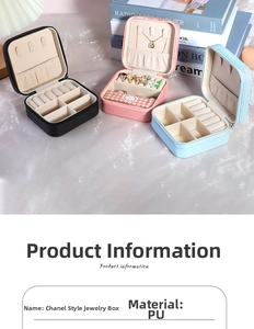 Three travel jewelry organizers in pink, black, and blue with ring slots and necklace hooks