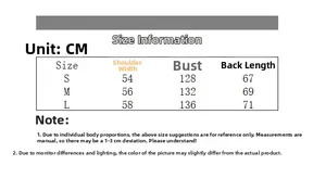 Detailed size chart for the cross statue oversized long sleeve sporty T-shirt for women