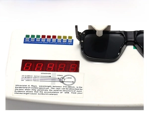 Detail der UV400-Schutztestergebnisse für Retro-Piloten-Sonnenbrillen