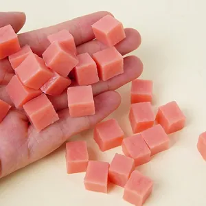Dés De Jambon De Simulation Miniature Ingrédients De Jeu Alimentaire Matériau PVC Pour Maison De Poupée Jouet De Cuisine Rose