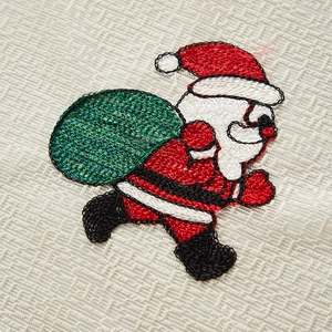 American Christmas lace curtain with bell embroidery and Santa Claus pattern decoration