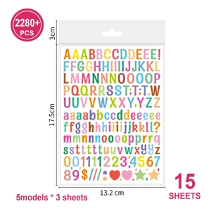 Detail view of 0.5 inch waterproof alphabet and number stickers with size measurements