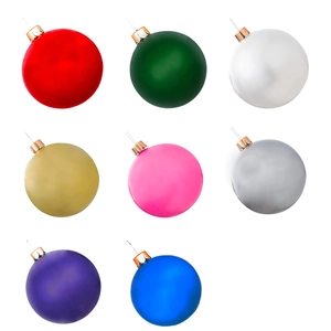 Giant inflatable Christmas balls in eight bright colors for outdoor lawn decoration