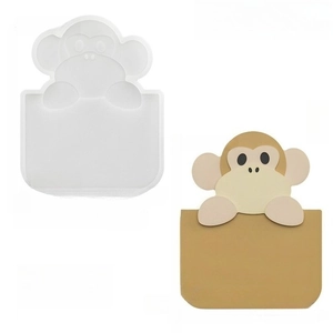 Cartoon monkey flower basket silicone mold for DIY resin and plaster craft casting