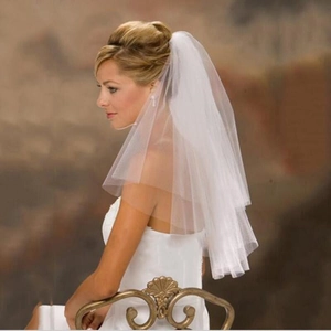 Simple Short Bridal Veil Multi Layer Tulle Mesh With Metal Comb For Wedding Travel Photography Elegant Accessories Women