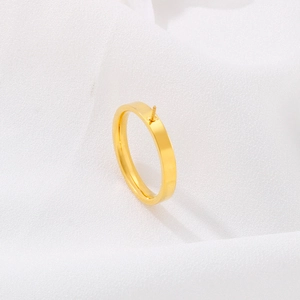 Polished gold stainless steel ring setting with peg for DIY jewelry making