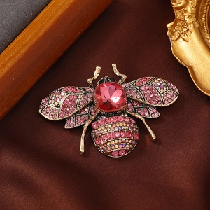 Broche abeille en strass cristal pour femmes vintage costume épingle mode accessoires bijoux