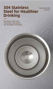 Macro view of 304 stainless steel interior with SUS 304 stamp for coffee mug quality
