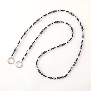 Chic acrylic crystal cube and butterfly beaded chain with silver clasps for bags and phones
