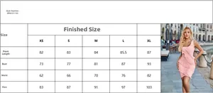 Detailed size chart for pink one-shoulder ruffle dress with chest and waist measurements