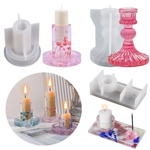Silicone Candle Holder Mold Roman Column Striped DIY Resin Casting Gypsum Base Home Decor Crafting Minimalist Vintage