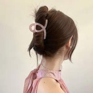 Pince À Cheveux Style Coréen Griffe À Cheveux En Acrylique Mat Brillant Design Croisé Accessoires Cheveux Femmes