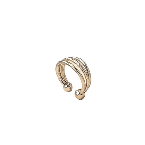 Fashionable two-tone non-piercing nose ring and lip clip in gold and silver finish