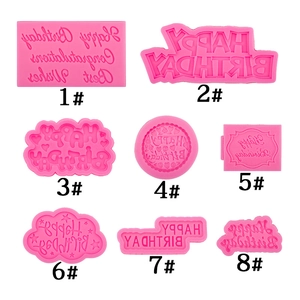 Moule En Silicone Joyeux Anniversaire Forme Nuage Lettres Anglaises Fondant Chocolat Décoration Gâteau DIY Accessoire Boulangerie