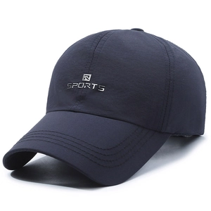 Navy blue breathable quick-dry sports baseball cap with R SPORTS logo for outdoor sun protection