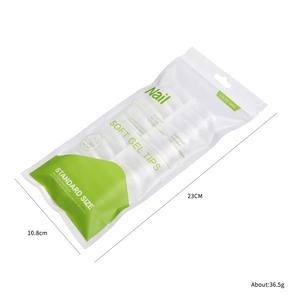 Pre-shaped soft gel nail tips in white packaging, light and flexible frosted ballet style