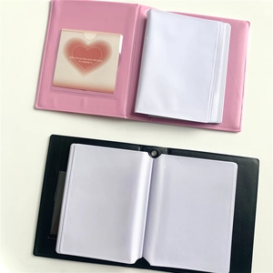Album fotografico da 3 pollici con cuore sfumato rosa e nero e tasche interne per carte