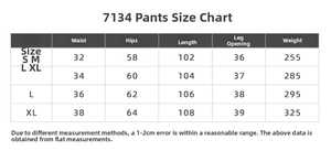 Guide des tailles pour pantalon large décontracté avec mesures de taille et hanches