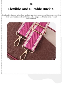 Détail de la bandoulière tissée réglable avec crochet doré pour sac bandoulière