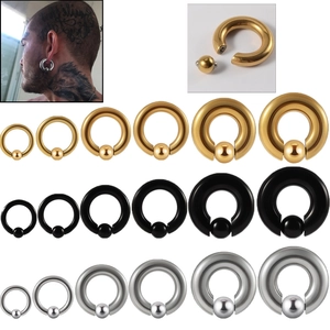 Stainless Steel Captive Bead Ring BCR Spring Ball Large Nose Ring Ear Piercing Body Jewelry Punk Style For Men Women