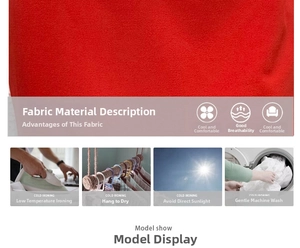 Detail view of red knit fabric texture showcasing breathable and cool material properties