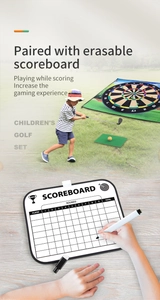 Vista detallada del tablero de puntuación borrable para sets de golf infantiles de exterior
