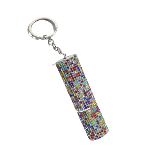 Sparkling crystal rhinestone perfume bottle keychain accessory for women with luxury finish