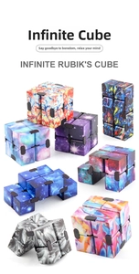Infinite Rubik's Cube collection with galaxy and marble patterns for stress relief