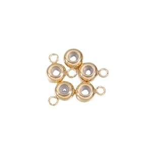 Five 18k gold plated stainless steel adjustable spacer beads for DIY jewelry making