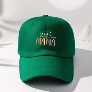 Cappellino da baseball verde scuro con scritta girl MAMA e stampa leopardata art