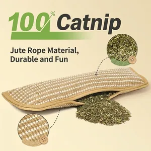 Sisal cat scratching pillow toy with 100% catnip filling and durable woven texture
