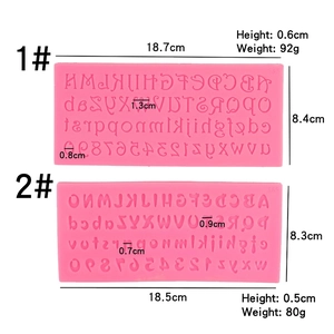 Pink silicone alphabet and number molds for fondant cake and chocolate baking decor
