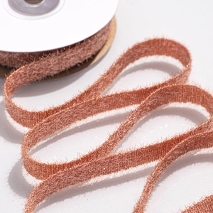 Ruban scintillant rose doré sur bobine pour accessoires de cheveux de Noël DIY