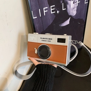 Creative Vintage Camera Shaped Crossbody Bag For Women Retro PU Leather Mini Box Shoulder Purse Niche Fashion