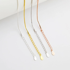 S925 sterling silver box chain bracelets in silver gold and rose gold with screw clasp